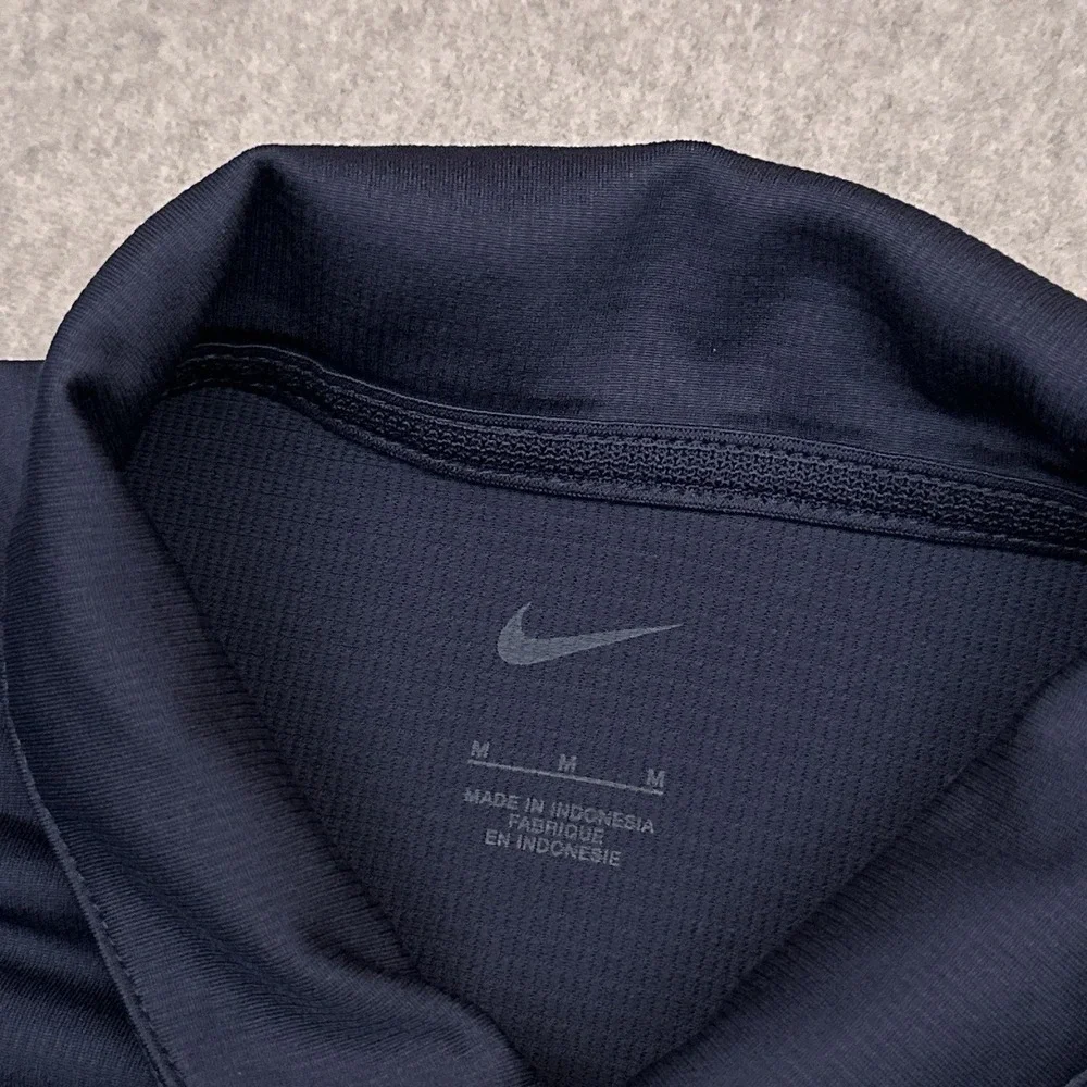 Nike Dri-Fit Polo Shirt Men's Medium Navy Blue Performance‎ Stretch Golf CMU